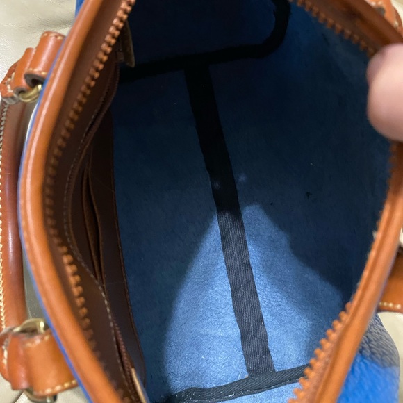 Vintage Dooney & Bourke French Blue Satchel Pebbled AWL All Weather Leather R28? - Picture 12 of 15
